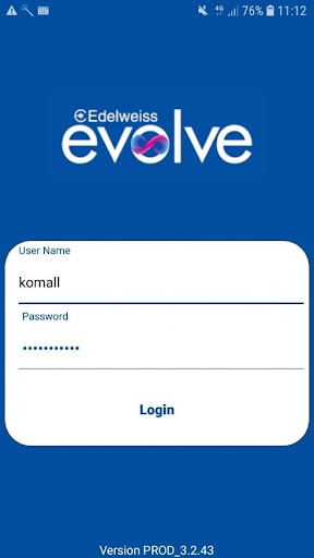 Android application Edelweiss Evolve screenshort