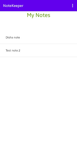 NoteKeeper Screen 2