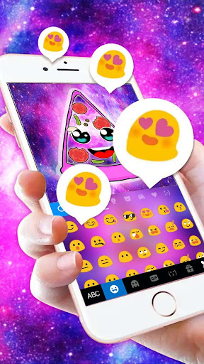 Galaxy Cute Face Pizza Keyboar Screen 3