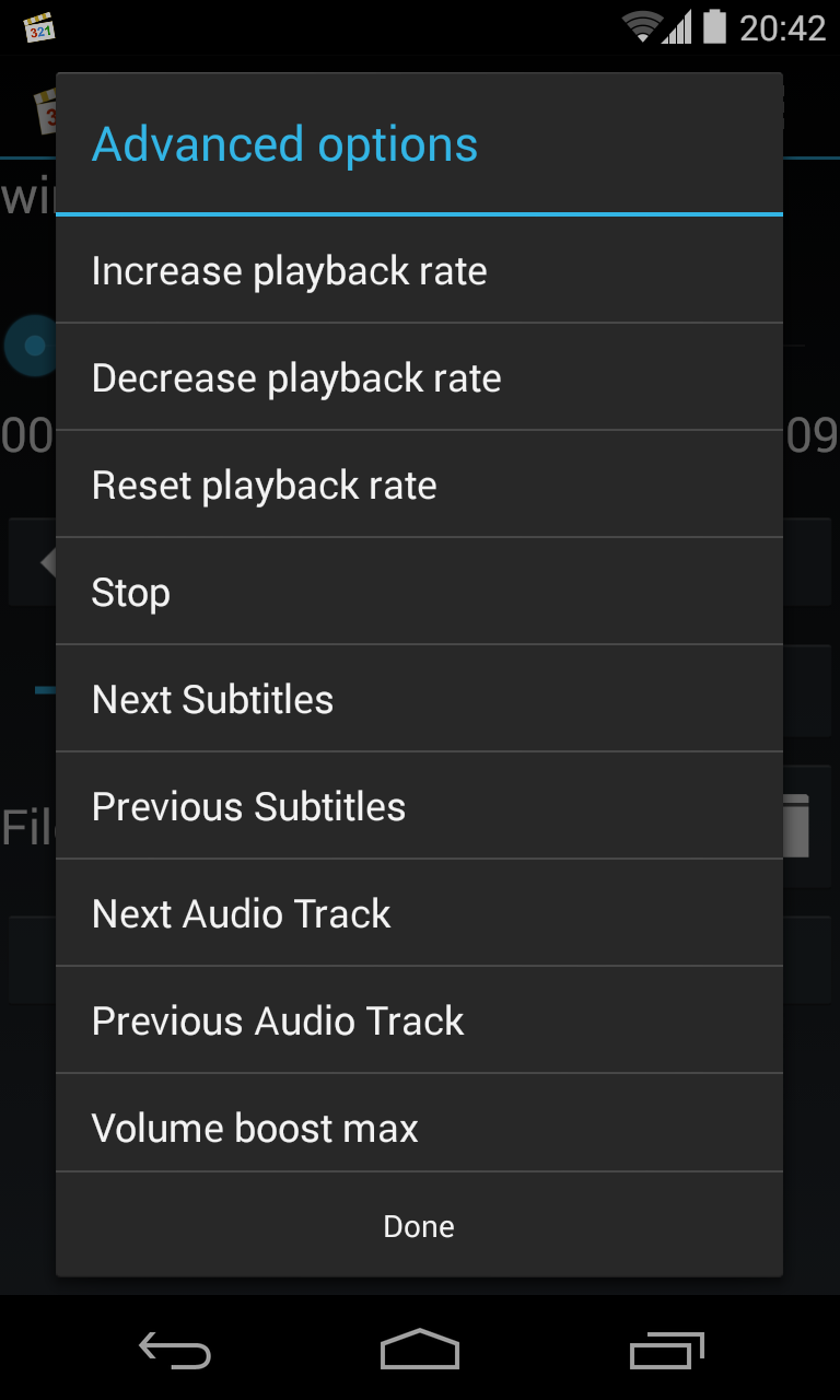 Android application Media Player Classic Remote+ screenshort