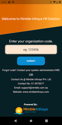 Android application Nimble HRM screenshort