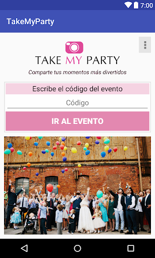 Android application TakeMYparty screenshort