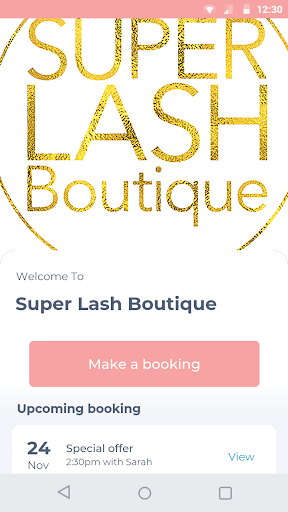 Android application Super Lash Boutique screenshort