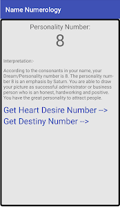 Name Numerologie (Astrologie) Bildschirmfoto