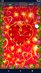 Hearts Love Clock Wallpapers