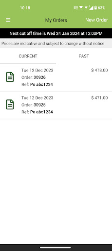 Android application Infruit screenshort