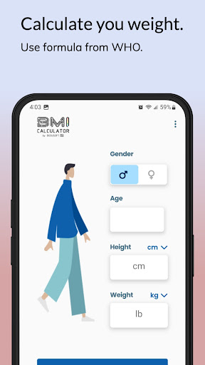 Android application BMI Calculator screenshort