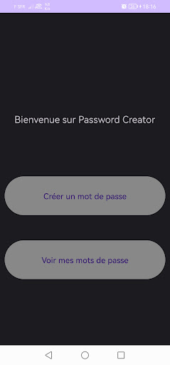 Android application Password Creator screenshort