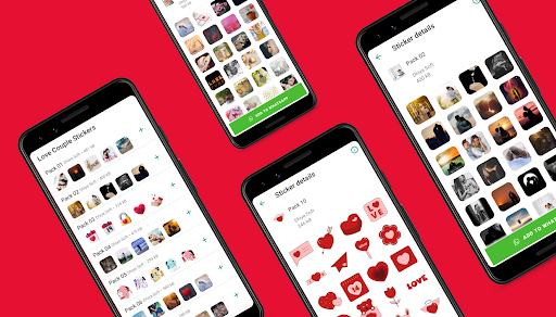 Android application Love Couple Stickers screenshort
