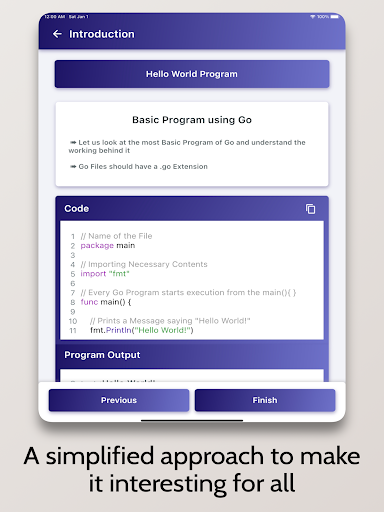 Screenshot of Go Tutorial - Simplified
