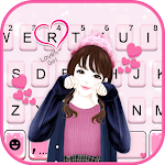 Lovely Cute Girl Keyboard Background Apk