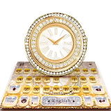 Gold Glitter Clock Keyboard Theme icon