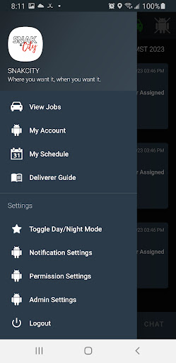 SNAK & CITY Deliverer Screen 2