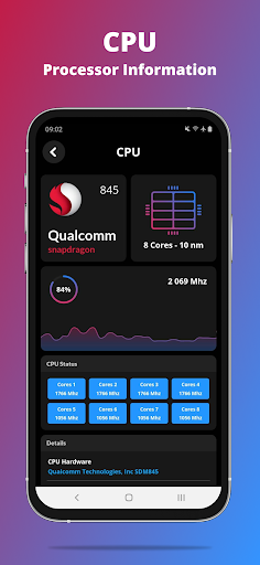 G-CPU:Monitor CPU, RAM, Widget Screen 3