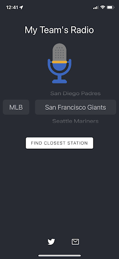 Android application My Team's Radio screenshort