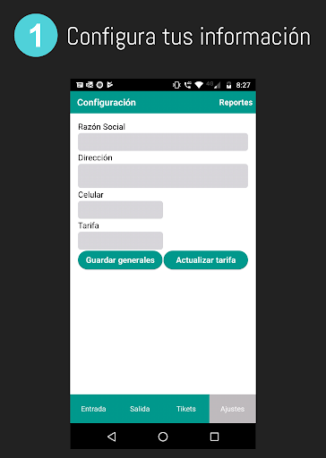 Android application Control De Estacionamiento screenshort