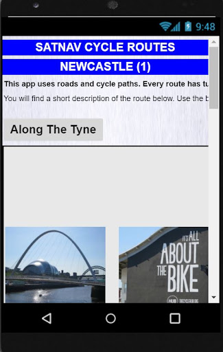 Android application Satnav Cycle Routes-Newcastle1 screenshort