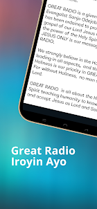 Great Radio | Iroyin Ayo