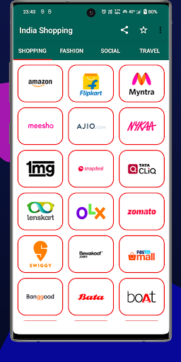 Android application India Online Shopping App screenshort