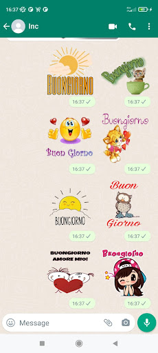 Android application Buongiorno Buonanotte sticker screenshort