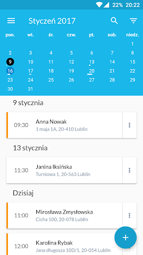 Android application Terminarz Medyczny NURSEUM screenshort