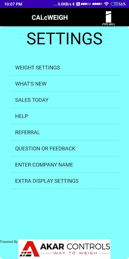 CALcWEIGH Screen 2