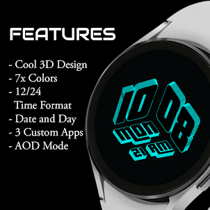 Cool 3D Time Watch Face