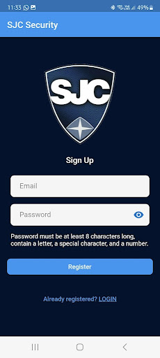 SJC Security Panic App Screen 2