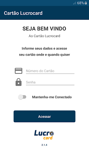 Android application Cartão Lucrocard screenshort