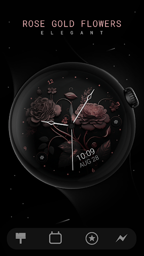 Rose Gold Flowers watch face Screen 2
