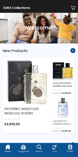 Android application Zuks Online Shopping screenshort
