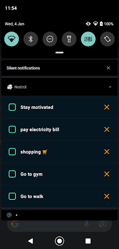 NotinX - notes in notification Screen 3