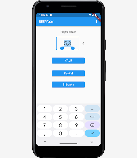 Android application BEEPAY.si screenshort