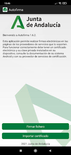 Android application Autofirma Junta de Andalucía screenshort