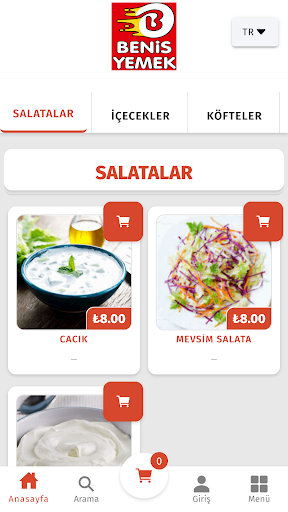 Android application Benis Yemek screenshort