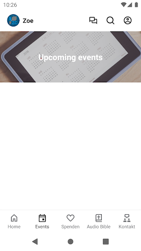 Zoe Gospel Center App Screen 2