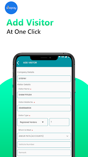 Sitepay Facility Personnel App Screen 3