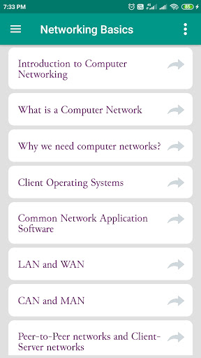 Android application Networking Basics screenshort