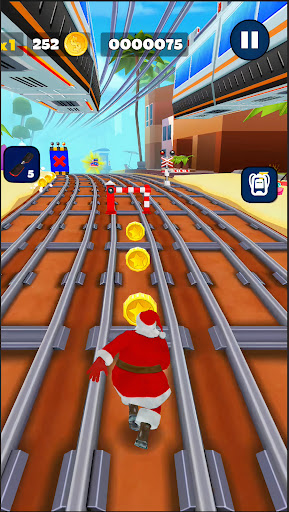 Android application Subway Santa Claus Runner Xmas screenshort
