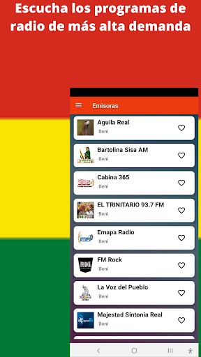 Android application Radios bolivianas screenshort