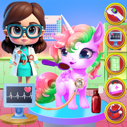 Cute Unicorn Pony Vet Daycare logo