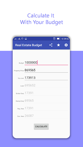 Real Estate Budget Screen 3