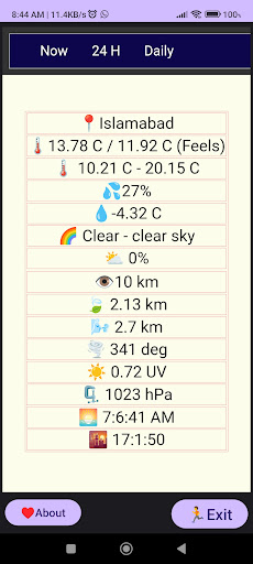 Android application Weather Mine OW screenshort