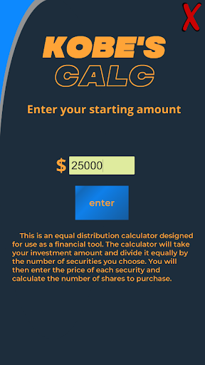 Android application Equal Distribution Calculator screenshort