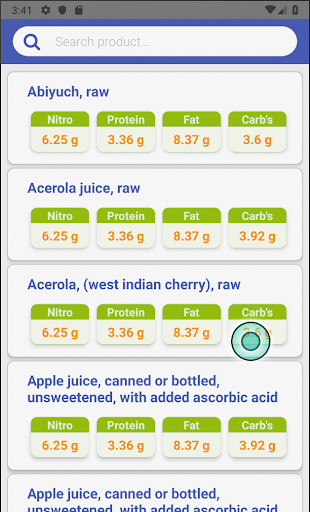 Nutritions Screen 2