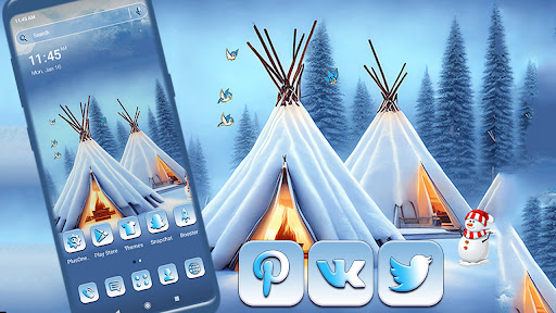 Android application Winter Campfire Theme Launcher screenshort