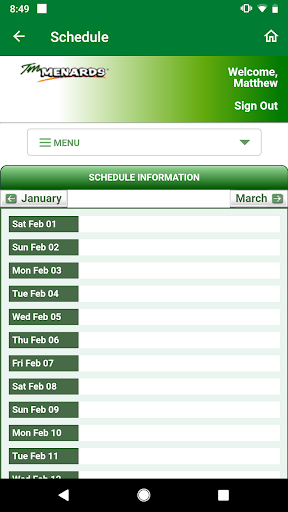 Screenshot of Menards® Careers