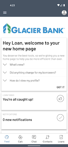Android application Glacier Bank Mortgage screenshort