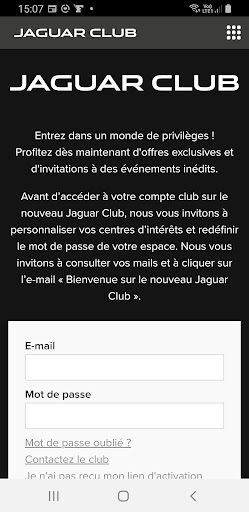 Android application Jaguar Club France screenshort