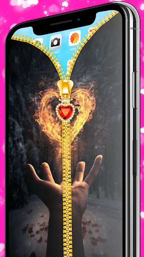 Heart zipper screen lock Screen 3